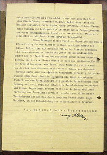 Brief mit Hitlers Unterschrift