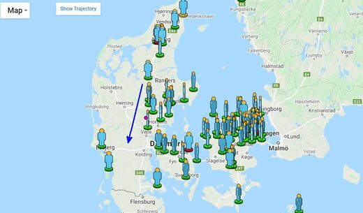 Event 1950-2021 observers map
