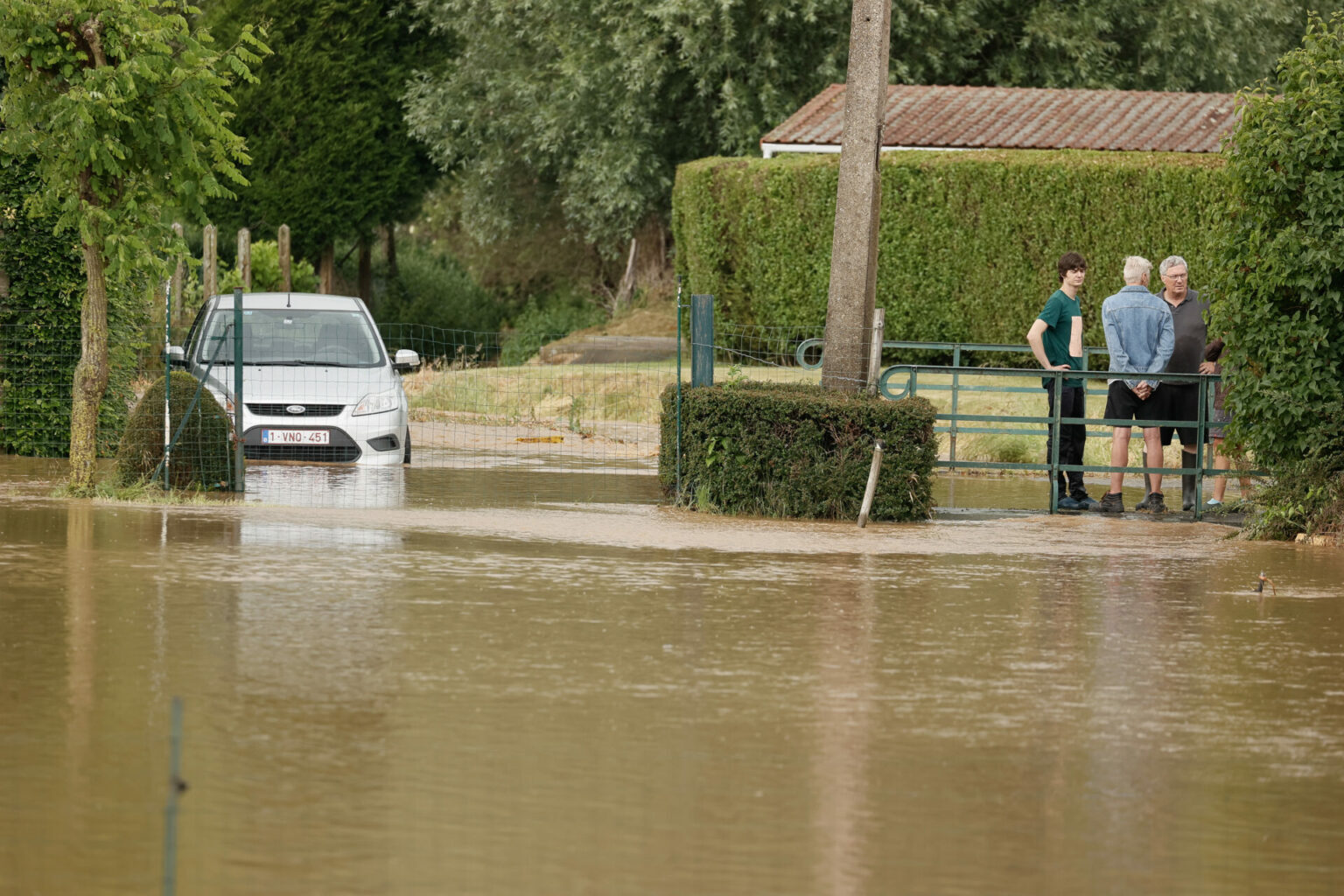 Floods in Landen after Sunday’s heavy rainfall.