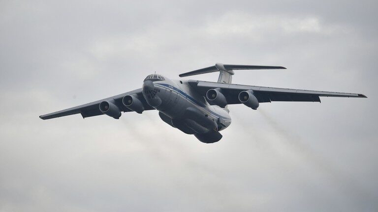 IL-76 military transport aircraft.