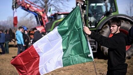 Bauern Protest Italien Rivoli Turin