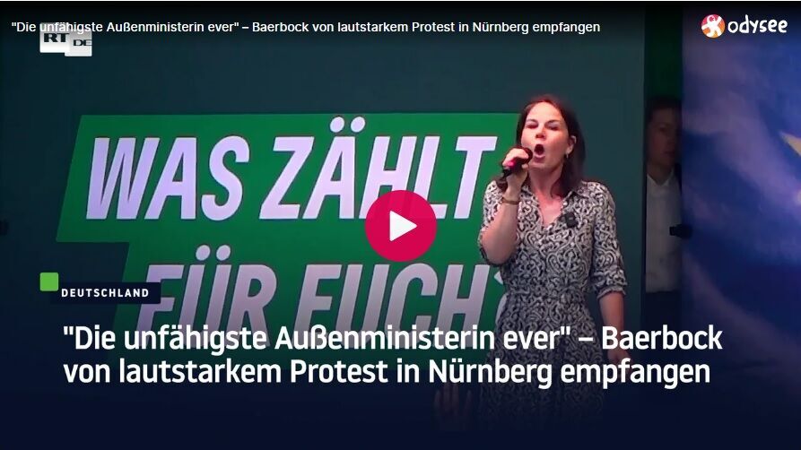 RT Baerbock Protest Nürnberg Protest lautstark