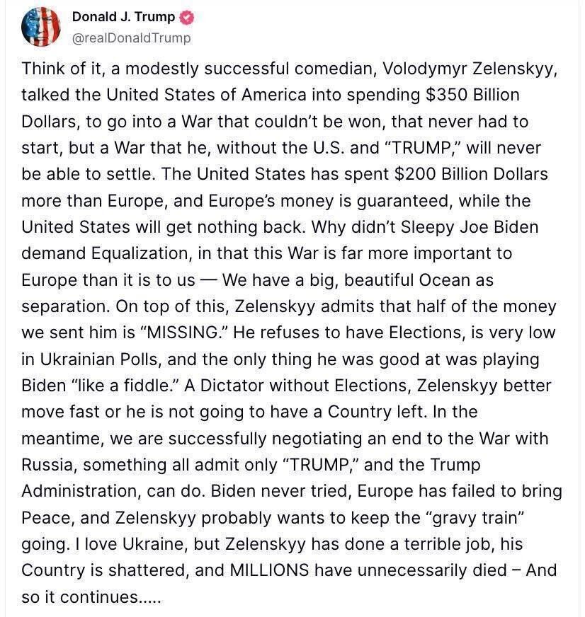 trump über selenkyi