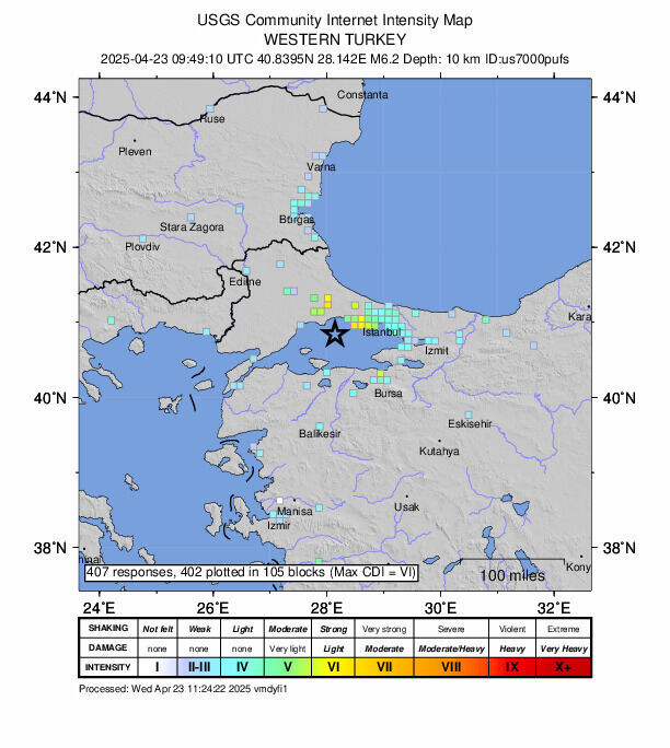 erdbeben türkei, 23.04.2025
