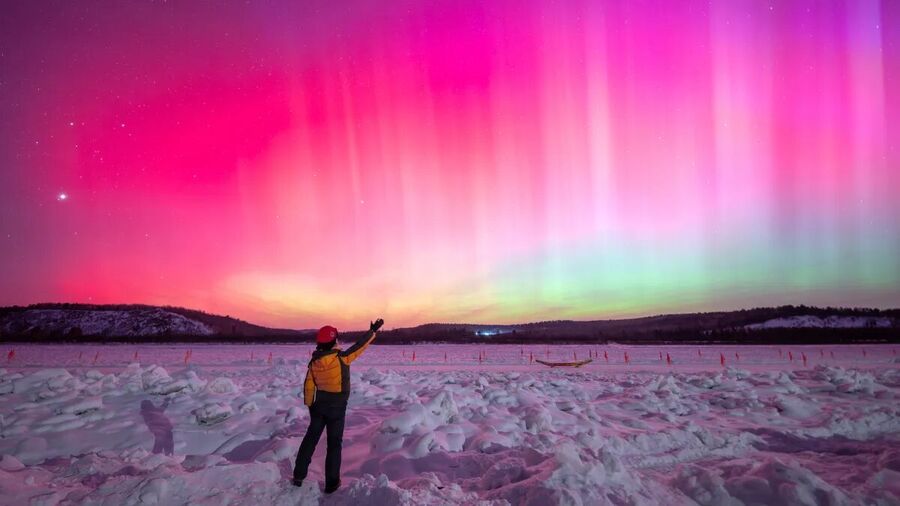 Northern lights above Beiji Village, Mohe City, Heilongjiang Province of China, Jan. 20.