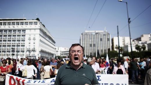 demonstrant, griechenland