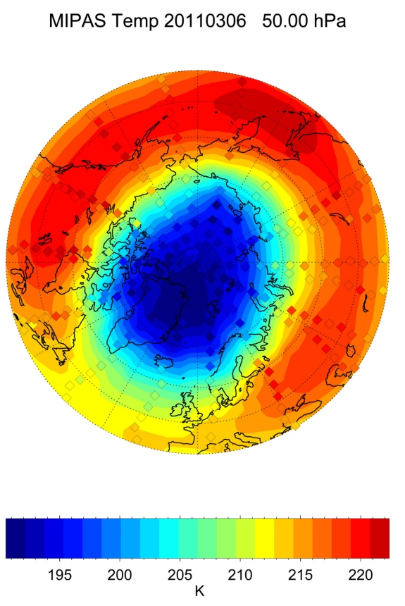 Grafik Ozonschicht März 2011