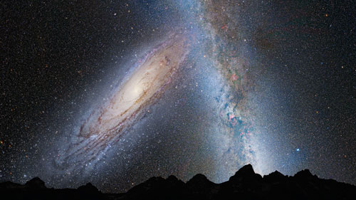 Kollision Andromeda und Milchstraße