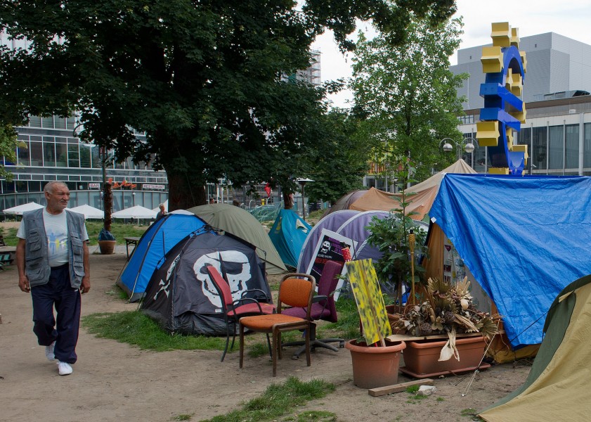 occupy camp, frankfurt