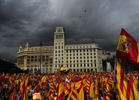 barcelona, demonstration, spanien