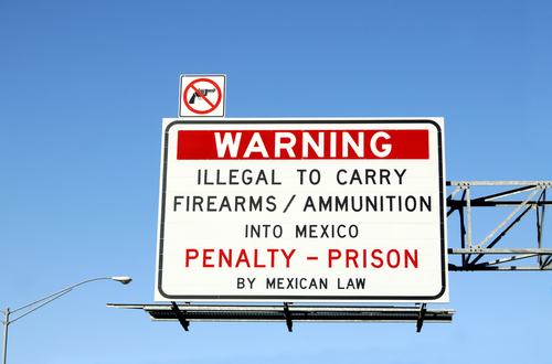 Warnung, Waffen, Mexiko, Grenze