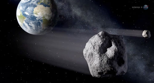 Asteroid und Erde