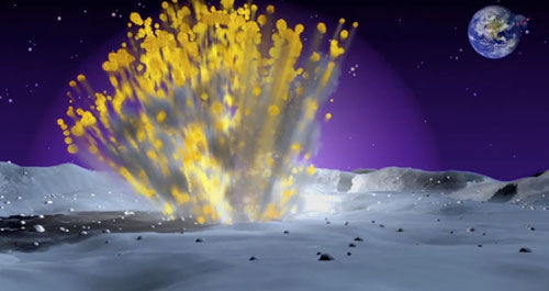 Meteoriteneinschlag auf dem Mond