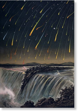 Leonid Meteor Sturm, über Nord Amerika in der Nacht vom 12-13 November 1833.