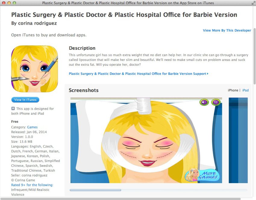plastische chirurgie, app store