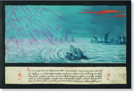 Klicken um zu vergrößern 1531 – Whale and earthquake in Lisbon - Wal und Erdbeben in Lissabon