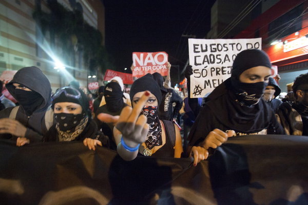 Proteste WM Sao Paulo Brasiiien