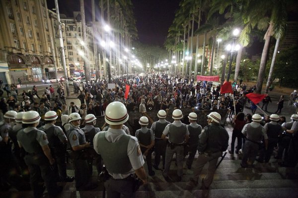 Proteste WM Sao Paulo Brasiiien