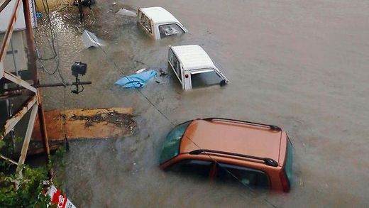 Überschwemmung durch Taifun 